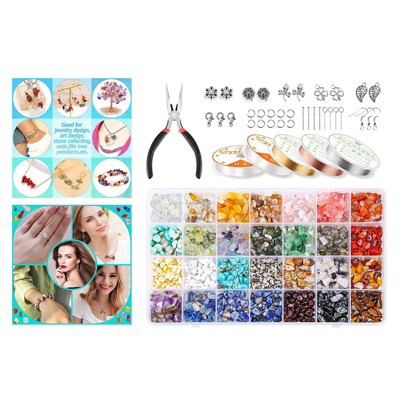 Crystal Beads Bulk For Jewelry Making, 28 Colors Natural Gemstone Hy