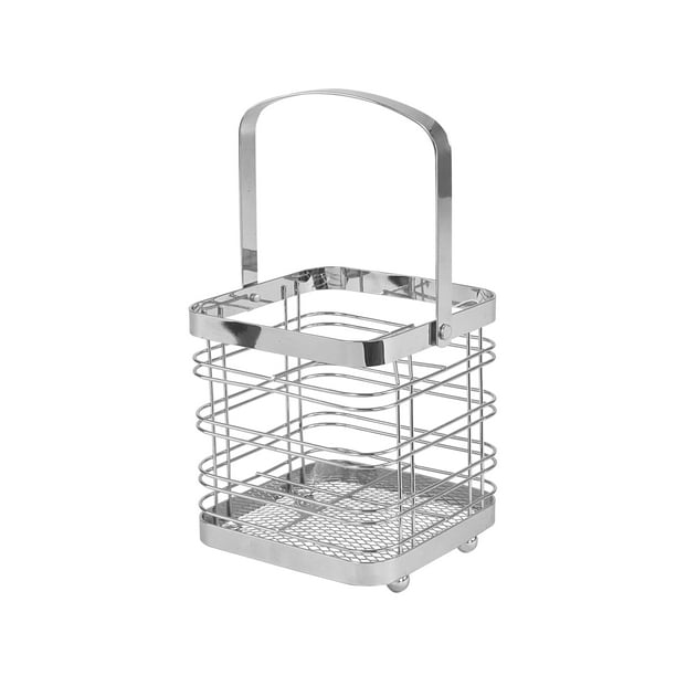 Spectrum Diversified Contempo Cube Silverware Caddy, Chrome, 46270