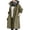 #01Army Green, variant on Women Solid Color Hooded Trench Coat Mid Length Single Breasted Long Sleeve Outerwear Loose Casual Windbreaker Fashion Lightweight Overcoat Red M