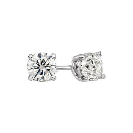 925 Sterling Silver 0.5 tcw Basket Setting 4MM Clear Round CZ Cubic Zirconia Nickel Free Stud Earrings