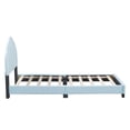 thumbnail image 2 of DreamBuck Twin Size Velvet Upholstered Platform Bed Frame with Shell-Shaped Headboard, Cute Bed Frame with Wood Slats Support, Twin Bed Frame for Girls, Boys, Teens, No Box Spring Needed, Blue, 2 of 9
