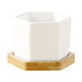 thumbnail image 2 of MesaSe Hexagonal Succulent Planter With Tray White Mini Ceramic Planter, 2 of 6