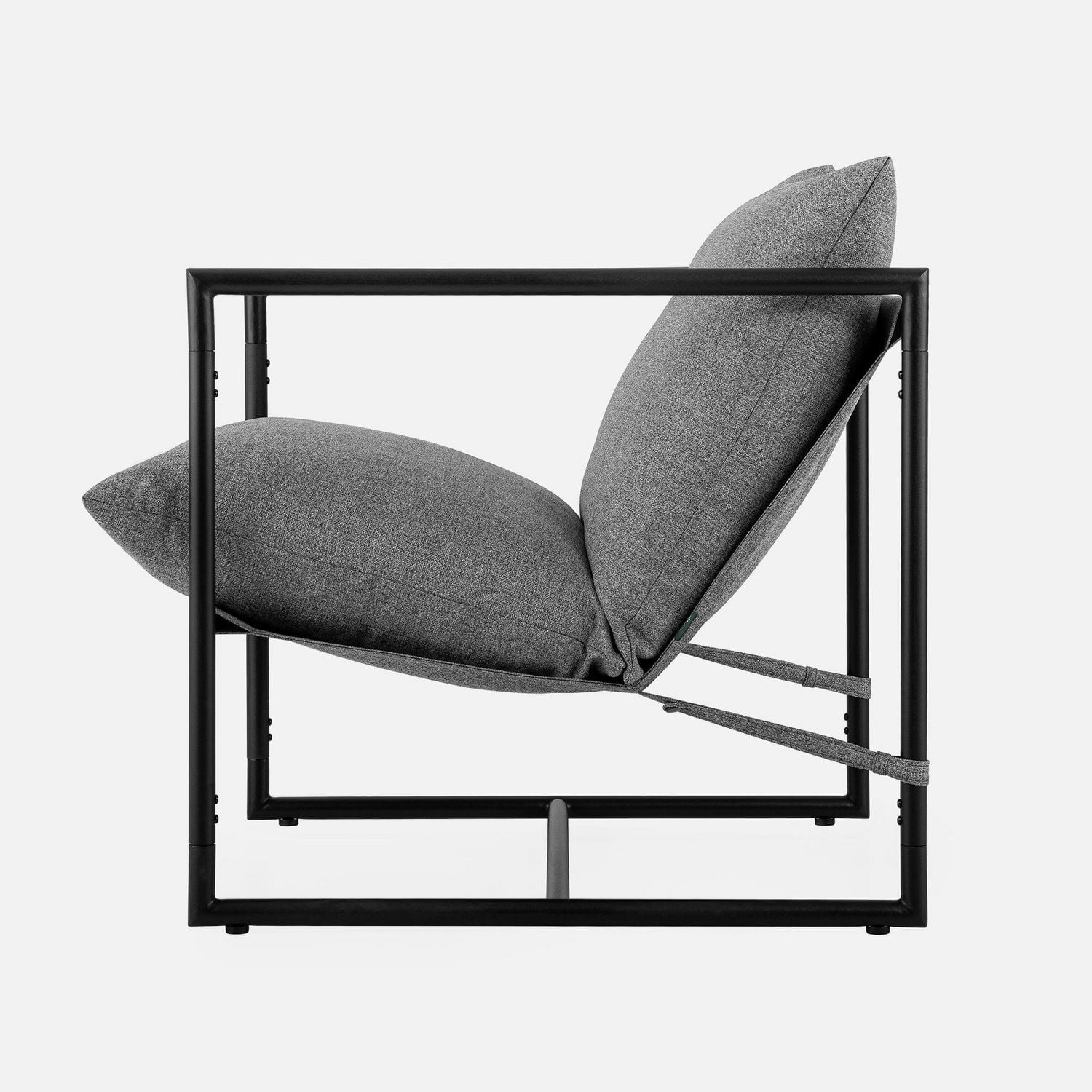 Zinus Aidan Metal Framed Indoor Sling Accent Chair, Light Grey, Dark Grey, Black, Oatmeal