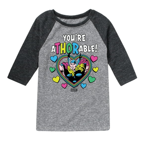 Marvel Thor - Valentine You're Athorable - Toddler And Youth Raglan