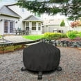 thumbnail image 7 of GASPRO Fire Pit Cover Round for 30-36 inch, 600D Heavy Duty Outdoor Fire Pit Cover, Waterproof,Dustproof and Anti UV, 36'' x 24'', Black, 7 of 7