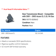 thumbnail image 2 of Rear Transmission Mount - Compatible with 2001 - 2003 Acura CL 3.2L V6 Gas 2002, 2 of 2