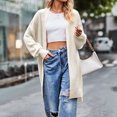 thumbnail image 4 of Chaqueta Abrigos clásicos para mujer Abrigos largos de salón de punto elástico Ropa de abrigo informal de otoño e invierno Cgtredaw Blanco S para Mujer, 4 of 6