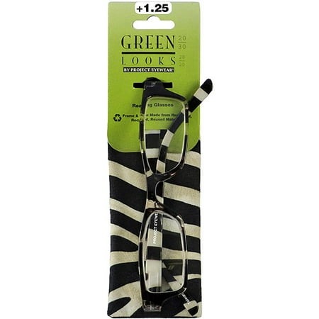 Green Looks by Project Eyewear, Zebra Reading Glass, 1.25