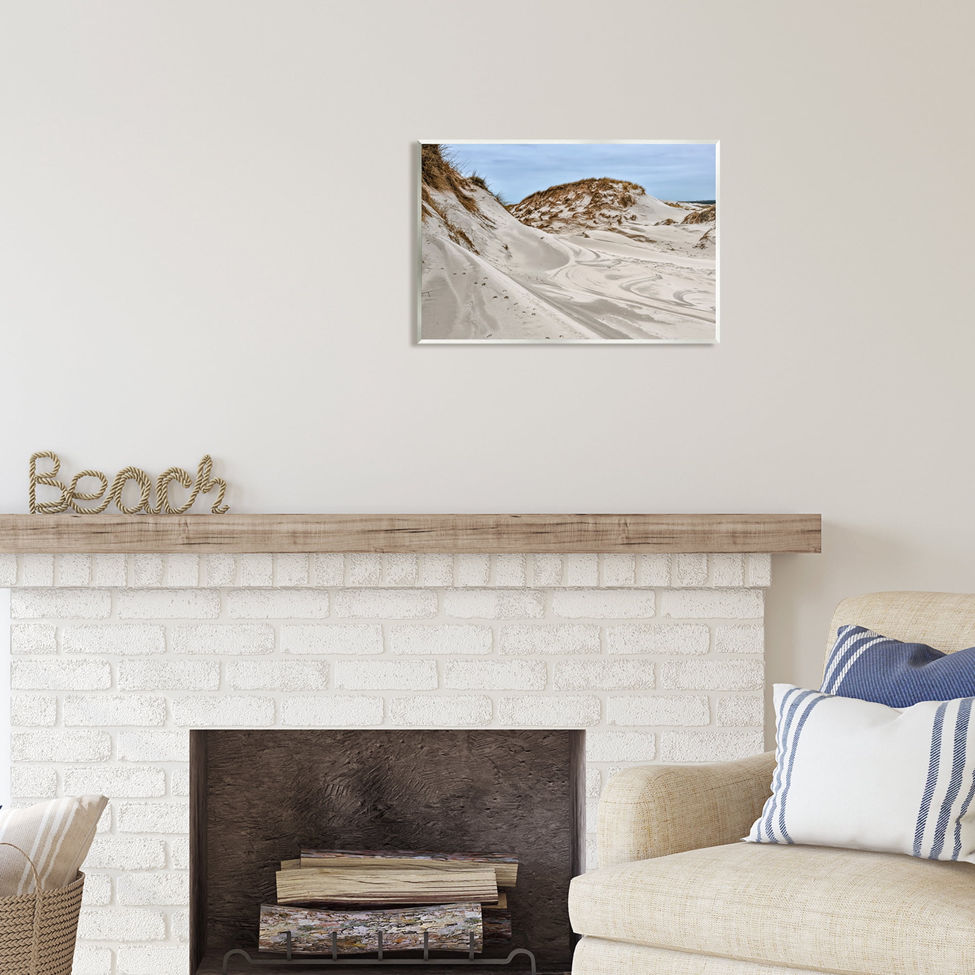 Stupell Industries Coastal Sand Dunes Photography Nature Photography Unframed Art Print Wall Art, 19 x 13