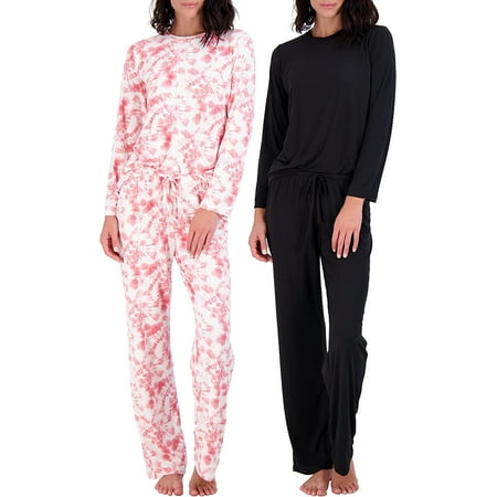 

2 Pack: Women’s Pajama Set Super-Soft Short & Long Sleeve Top With Pants (Available In Plus Size)