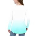 thumbnail image 6 of Efsteb Girls Long Sleeve Shirts Hem Side Slit T-Shirts Casual Soft Lightweight Long Sleeve Gradient Print Crew Neck for All-Season Styles（Mint Green，7 Years）, 6 of 7