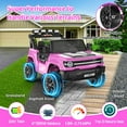thumbnail image 6 of Funcid 24 Volt Ride on Toys, 2WD/4WD Switchable 800W 2-Seater Ride on Truck, 7AH Battery Powered Ride on Cars with Remote Control, Electric Car for Kids w/ Bluetooth, Music, Spring Suspension, Pink, 6 of 16