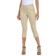 thumbnail image 6 of HDE Women's Pull On Capri 19" Inseam Cropped Pants with Pockets Khaki L, 6 of 6