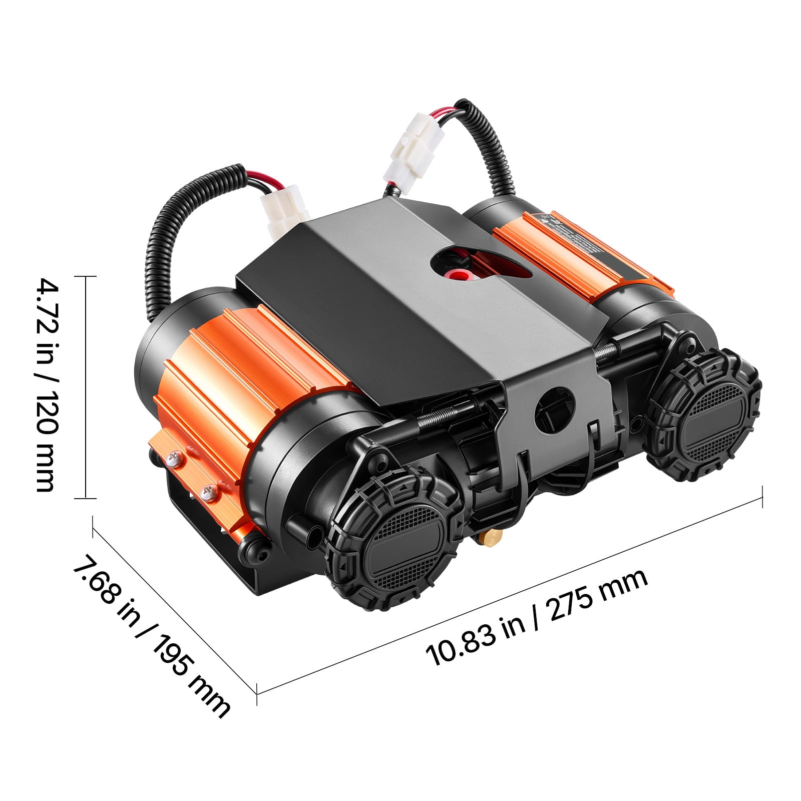 KFFKFF 12V Dual-Cylinder Air Compressor, 1HP 4.73 SCFM Portable Tire Inflator, Max 150PSI Heavy-Duty Air Pump with Differential Lock Harness for Trucks, SUVs, and Off-Road Vehicles