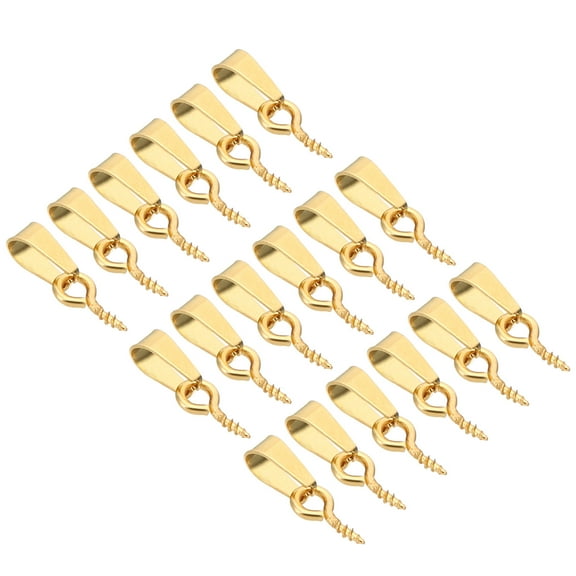 Uxcell 13 x 3 mm Screw Eye Pins Peg Bail, 20Pcs Stainless Steel Cup Eyelet Screw Eye Pins for Jewelry Making, Gold