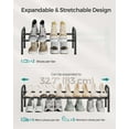 thumbnail image 5 of SONGMICS Expandable 1-Tier Shoe Rack Shelf - Adjustable Shoe Organizer for 10 Pairs of Shoes - Metal Free Standing Shoe Rack for Closet, Entryway - Easy Assembly, Ink Black, 5 of 7