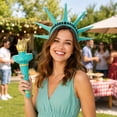 thumbnail image 4 of Holiday Party Accessory Set, 4Th of July Decorations, Dress Up, 4Th of July Party Favors, Gold Decorations, 1 Teal Statue Liberty Headband and 1 Gold Finished Prop for July 4Th, 4 of 7