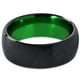Tungsten Wedding Band Ring 8mm for Men Women Green Black Domed Brushed Polished Lifetime Guarantee – image 2 sur 4