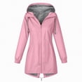 thumbnail image 4 of Towmus Womens Rain Jacket With Hood Plus Size Raincoat Zip Up Ski-Wear Trench Coat Long with Hood Windproof Lightweight Outdoor Windbreaker, 4 of 7