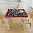 thumbnail image 3 of nygtbtfer  Red Bandana Paisley Print Vinyl Tablecloth with Flannel Backing, Red and Black Paisley Design Indoor Outdoor Vinyl Tablecloth, 3 of 7