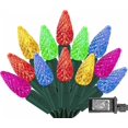 thumbnail image 1 of C6 Christmas String Lights, 100 LED 32 FT Christmas Lights Outdoor with 8 Modes, Xmas Wedding Party Tree Holiday Decoration, Multi-Colored, 1 of 4