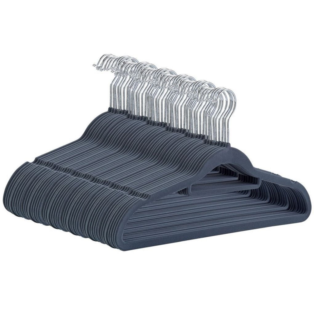 10pcs 20pcs 50pcs Flocking Nonslip Traceless Coat Hangers Clothes Rack