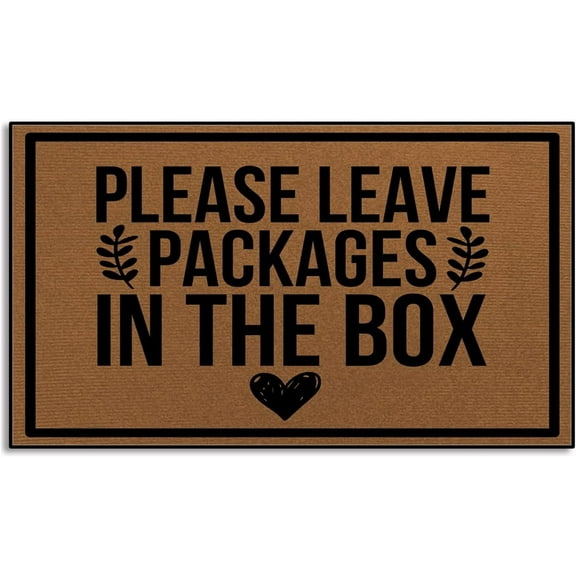 Please Leave Packages in The Box Mats for Front Door Entry Front Porch Doormat Non-Slip Carpet Rugs Floor Mat Decorative for Home Bathroom Kitchen Indoor 18x30 Inch