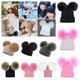 thumbnail image 4 of 2 Piezas Mamá Bebé Gorro Gorro Invierno Cálido Doble Pompón Tejido Esquí Negro Sunnimix Sombrero de invierno para niños, 4 of 8