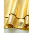 thumbnail image 6 of Zaldita Women's Shiny Metallic Mini Skirt Latex Pleated Micro Skater Skirt Rave Party Nightout Clubwear Gold XL, 6 of 7