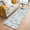thumbnail image 3 of 2x6 Kitchen Runner Rug, Teal Blue Green Non-Skid Rubber Backing Large Rectangle Rugs - Living Room Bedroom Home Office, Vintage Farmhouse Boho Flower Leaf Indoor Floor Mat Carpets Washable Rug, 3 of 9