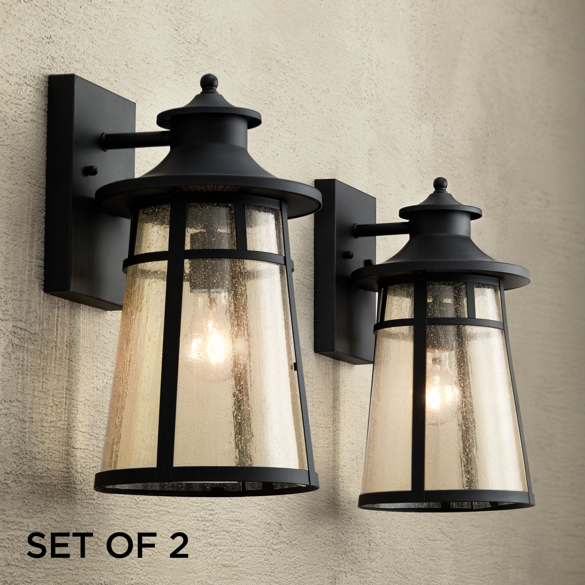 Pack Of 2 New Outdoor Wall Lantern Sconce 
