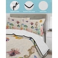 thumbnail image 3 of Quilt King Size Bedding Set, Seahorse Coastal Reversible Summer Quilt 3 Pieces, Nautical Ocean Summer Beach Coral Rustic Lightweight Bedspreads Coverlets with 2 Pillow Shams for All Seasons, 3 of 5