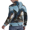 thumbnail image 6 of Uemuo Wild Blue Cool Dragon Pattern Men's Hoodie - Casual Pullover Hoodie with Kangaroo Pocket, Stylish Hooded Sweatshirt for Everyday Wear-Large, 6 of 7