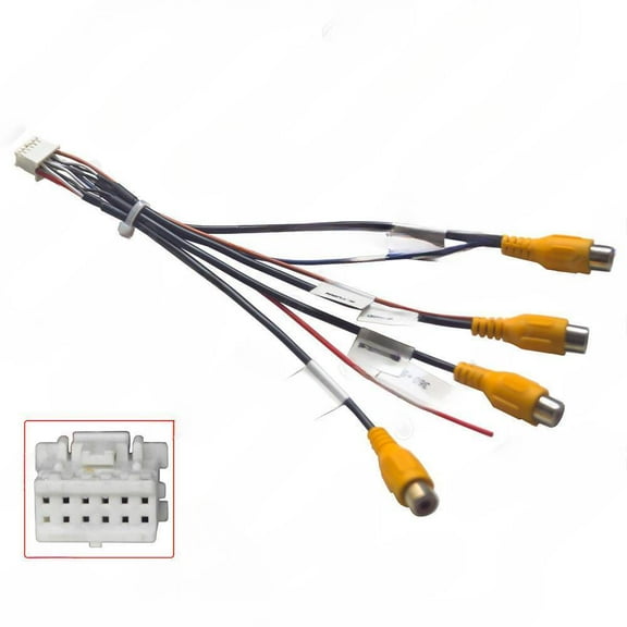 Suitable for Android large screen 12PIN 360 modification cable, 12 pin car audio and video 360 panoramic harness adapter cable