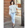 thumbnail image 2 of The Get Women's Long Sleeve Lace Trim Top, 2 of 7