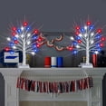 thumbnail image 4 of Zougou Fourth Of July Home Decor, Lighted Tree With 24 Star , Red, White And Blue Decorations For Memorial Day And Parties Patriotic Lighted Tabletop Battery Powered Timer As Shown Free Size, 4 of 9