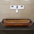 thumbnail image 3 of Rectangular Russet Glass Vessel Sink and Faucet, 3 of 3