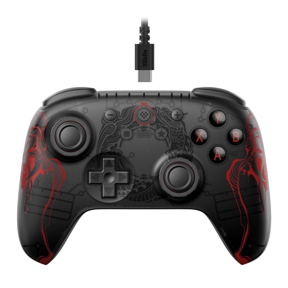 8BitDo Control con Cable Ultimate 2C para PC con Windows y Android, con Joysticks de Efecto Hall y Disparadores Hall, Tasa de Sondeo de 1000 Hz y Bumpers L4/R4 Reasignables - Mito Negro: Wukong