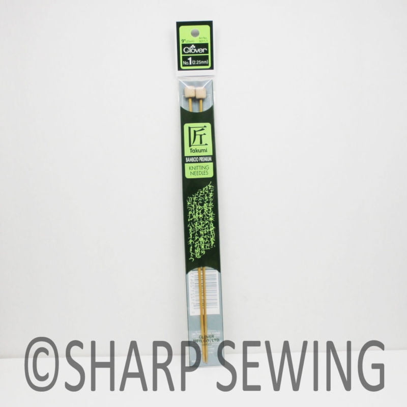 Clover Takumi Bamboo Single Point Knitting Needles 9" & 13"  3011-12 