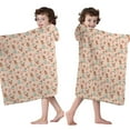thumbnail image 4 of Pink Christmas Gingerbread and Tree Pattern Hooded Bath Towel，50"x30" for Ages 3 To 12 Kids, Quick Dry Lightweight Soft Microfiber Hood Beach Towel Cover Up for Kids, 4 of 7