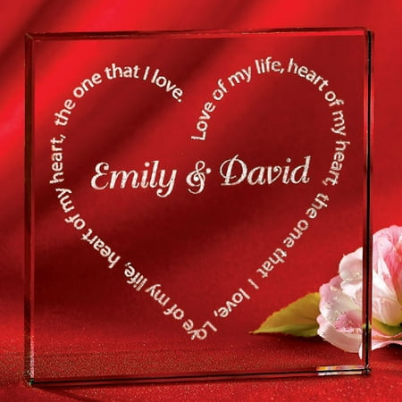 Personalized Love Poem Glass Keepsake Block