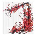 thumbnail image 3 of Ambesonne Japanese Shower Curtain, Blossom Cherry Sakura, 69"Wx70"L, Red and Brown, 3 of 5