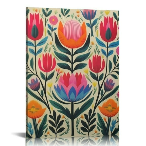 JRXY Retro Mexican Folk Art Poster Aesthetic Posters Canvas Wall Art Picture Prints Wallpaper Family Living Room Decor Posters 12x16 in