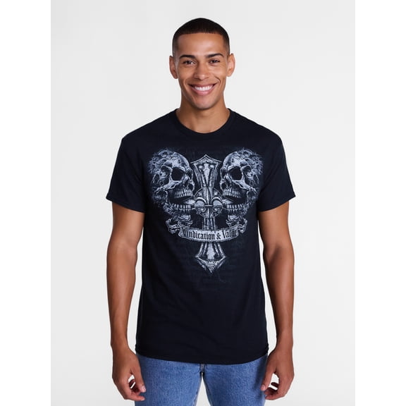 Humor Men's and Big Men's Skulls Cotton Graphic Tee with Short Sleeves, Sizes S-3XL