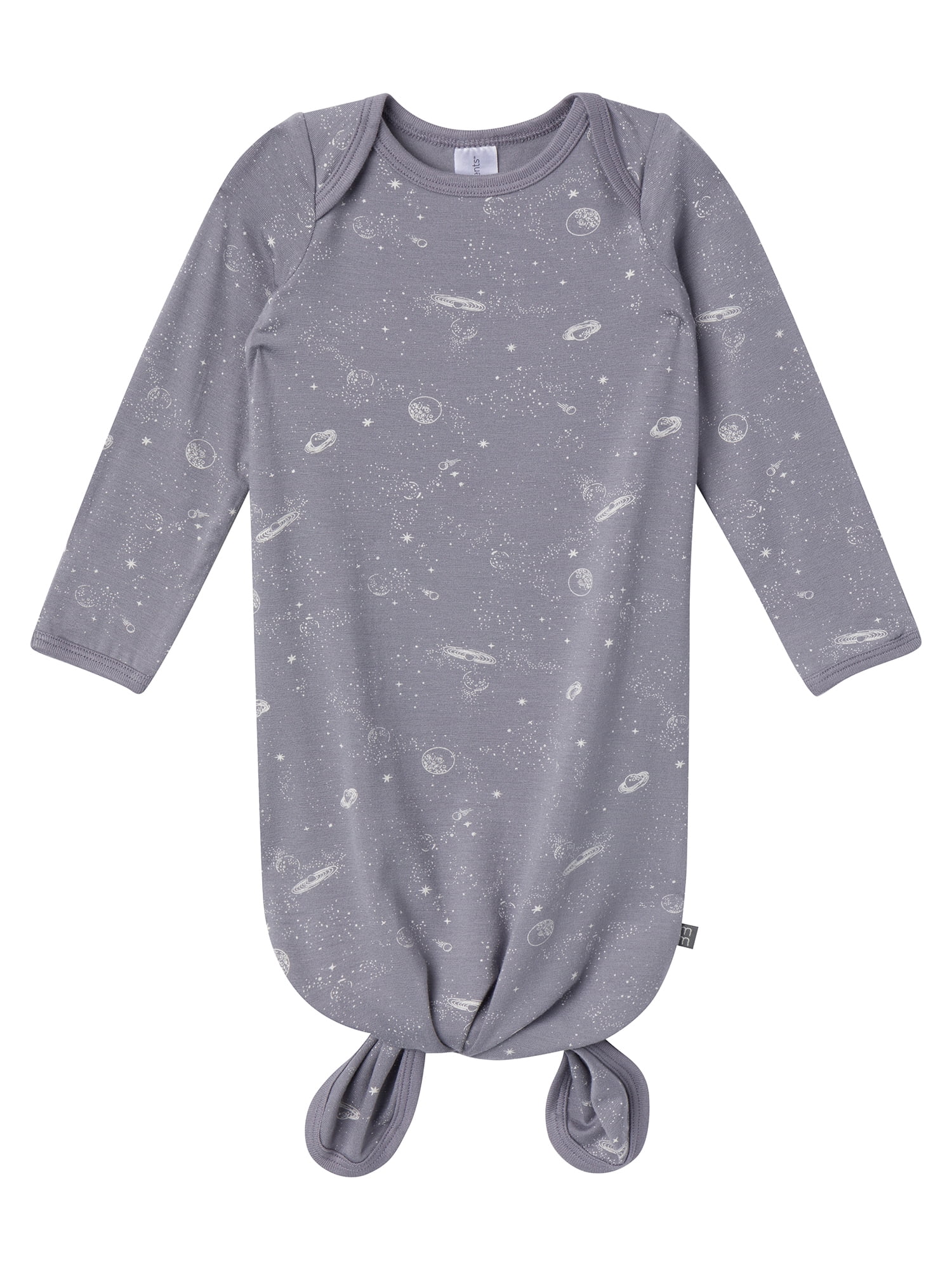 Modern Moments by Gerber Baby Neutral Viscose Knotted Gown With Mittens, 2-Pack, Newborn - 0/3 Months