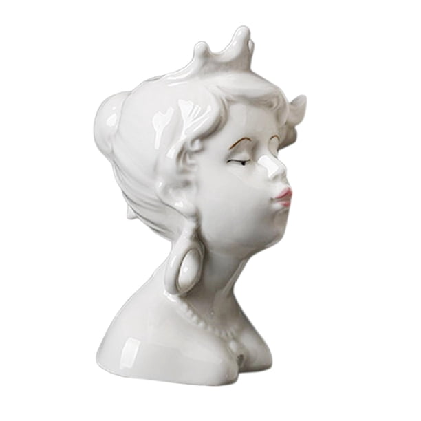 Jarrón de cerámica con diseño de animales humanos, escultura de cerámica, maceta decorativa para flores, jardinera, armario, decoración del hogar Los 9x14.3x9.5CM