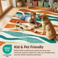 thumbnail image 4 of Design&I 4'x6' Washable Area Rug Abstract Wavy Stripe Orange Teal Burnt Fall Sunflower Tiger Sunflowers for Reading Nook, Bedroom, Pet Friendly & Non-Slip Built-In Grip, 4 of 7
