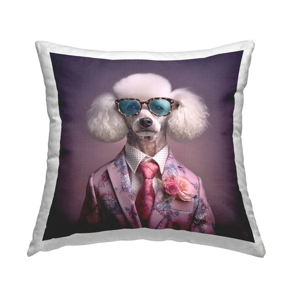 Stupell Industries Fashionable Poodle Portrait Decorative Printed Throw Pillow Design by RB