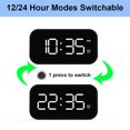 thumbnail image 5 of Reloj despertador digital con puerto USB para cargar, brillo ajustable, atenuador, pantalla LED digital, 12/24 horas, 5 of 5