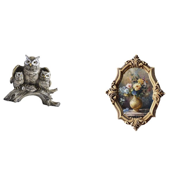 Marco de fotos de resina con escultura moderna de búho, estilo vintage, ideal para decorar , salas de estar, oficinas, dormitorios o galerías de